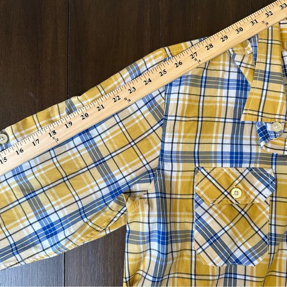 Enyce Men’s Button Down Plaid Yellow and Blue - Picture 5 of 7
